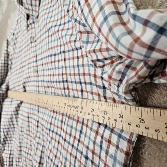 Eddie Bauer Button-Down Shirt Plaid Checkered Long Sleeve Mens Size L Tall Man - Picture 4 of 10